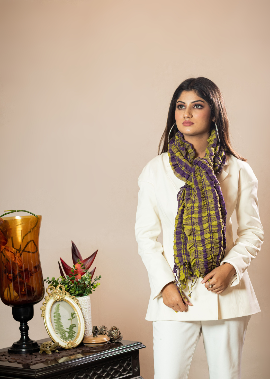 Masudh stretchable fashionable scarf , green