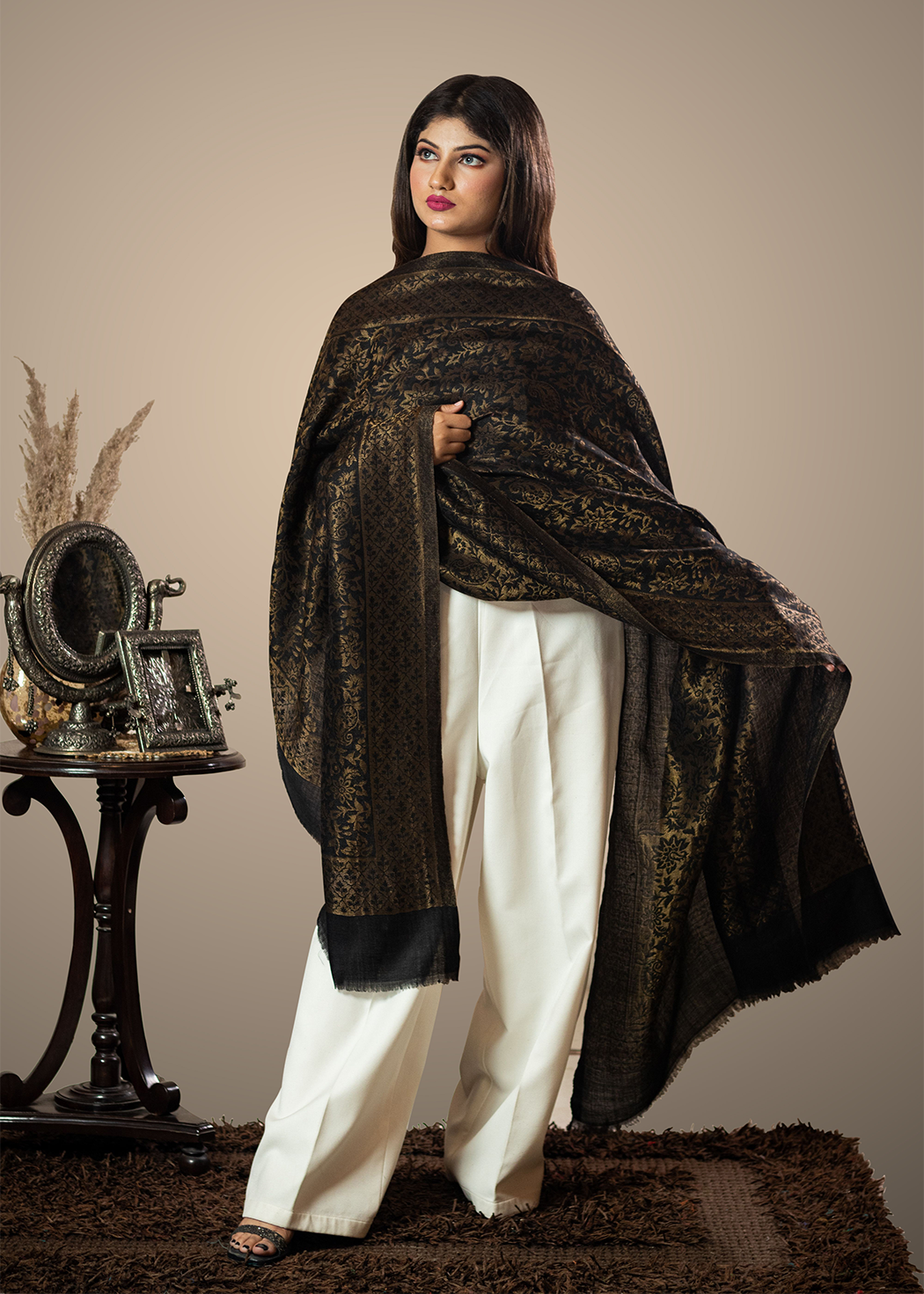 Masudh unisex moonlight shawl woven in lurex & sparkle